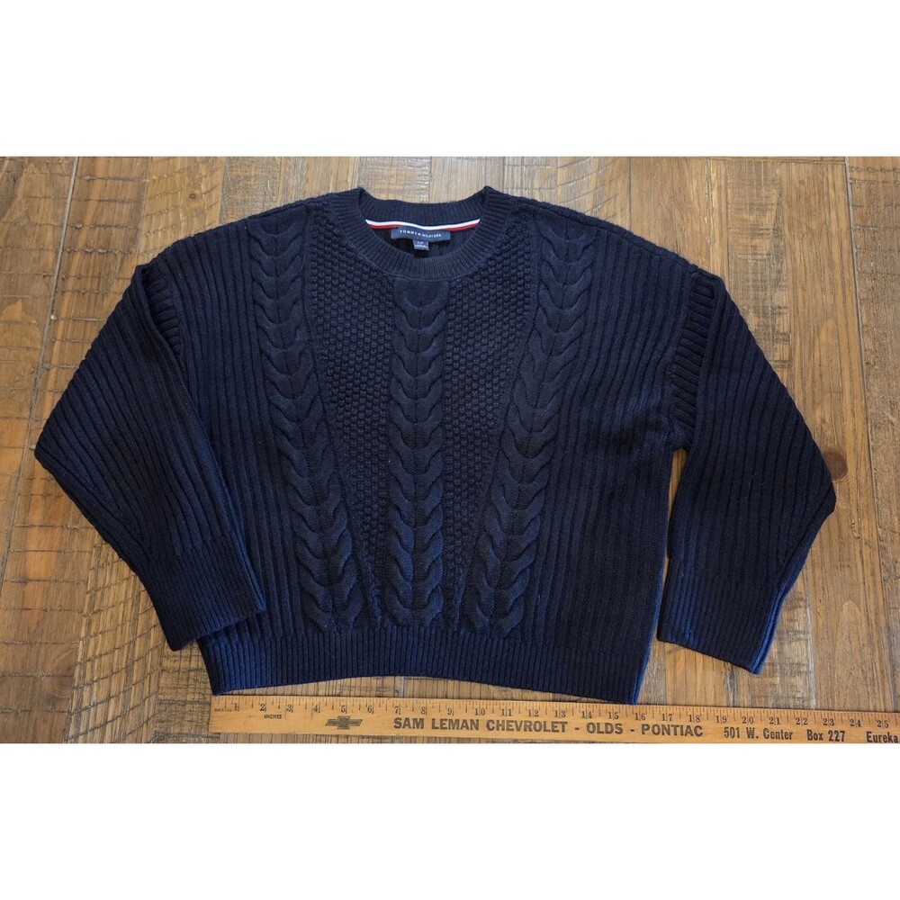 tommy hilfiger Navy Cable Knit Crewneck Sweater Size Small